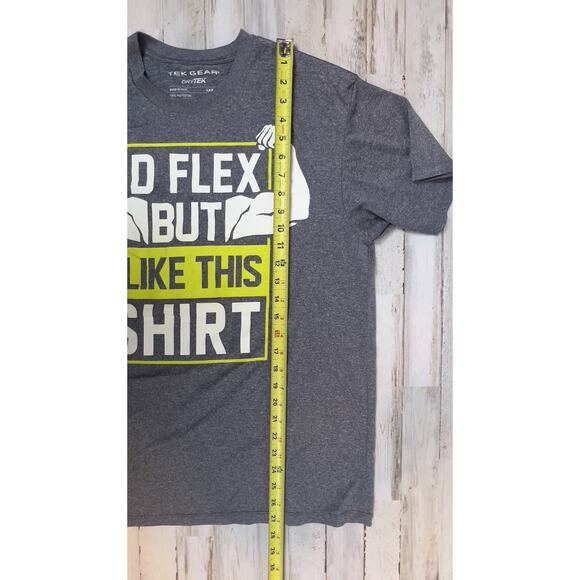 Tek Gear "I'd Flex But I Like This Shirt" Workout Fitness Gym Tee Funny Men Sz L - Picture 5 of 5